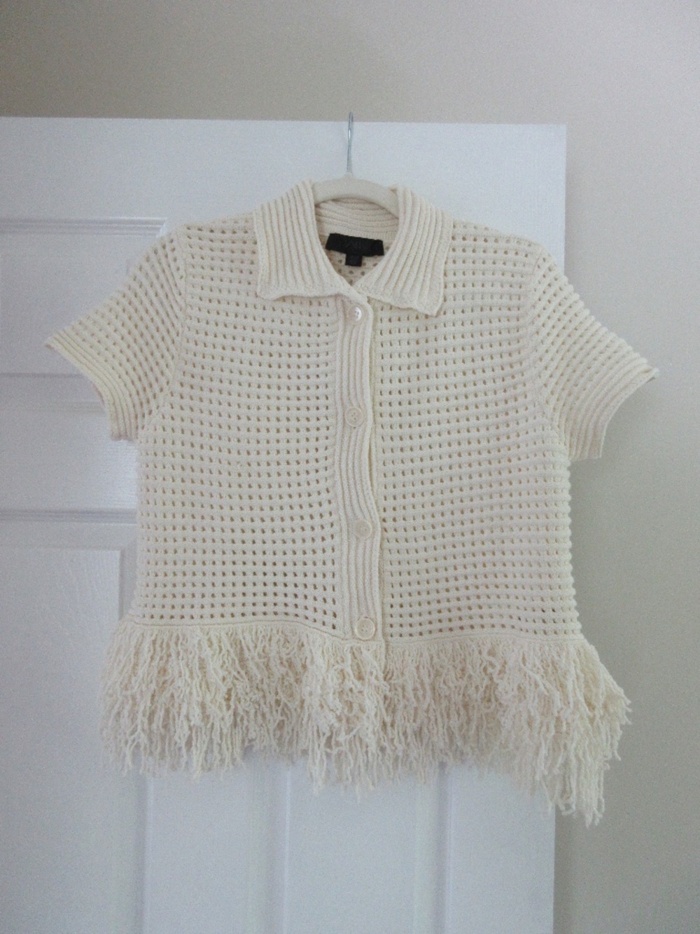 Zara Cream Knit Frill Top